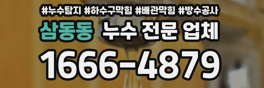 삼동동 누수 전문 업체