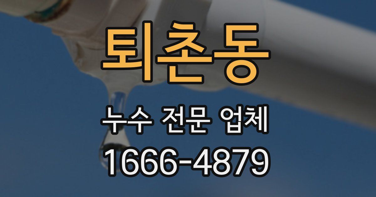 퇴촌동 누수 전문 업체