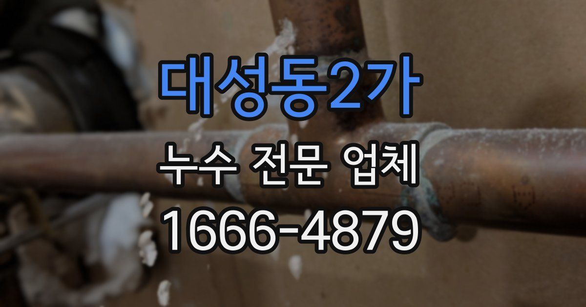 대성동2가 누수 전문 업체