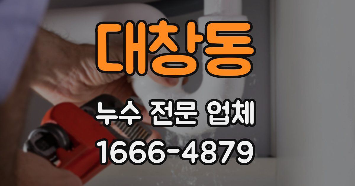 대창동 누수 전문 업체