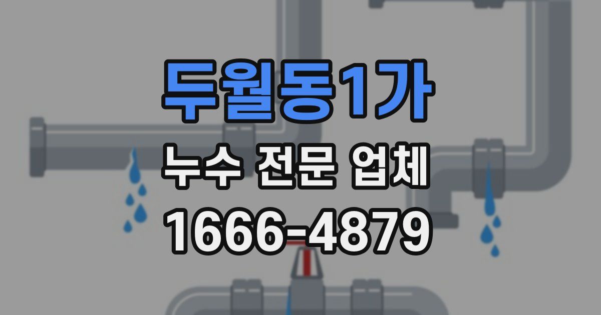 두월동1가 누수 전문 업체