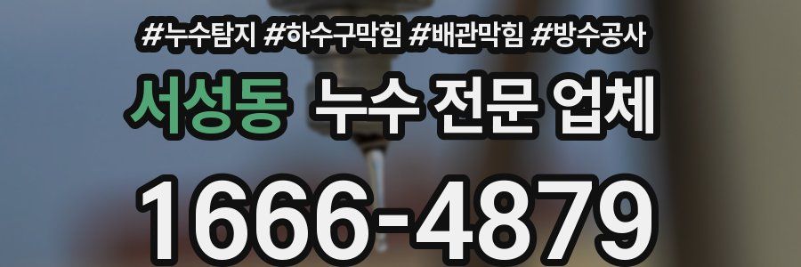 서성동 누수 전문 업체
