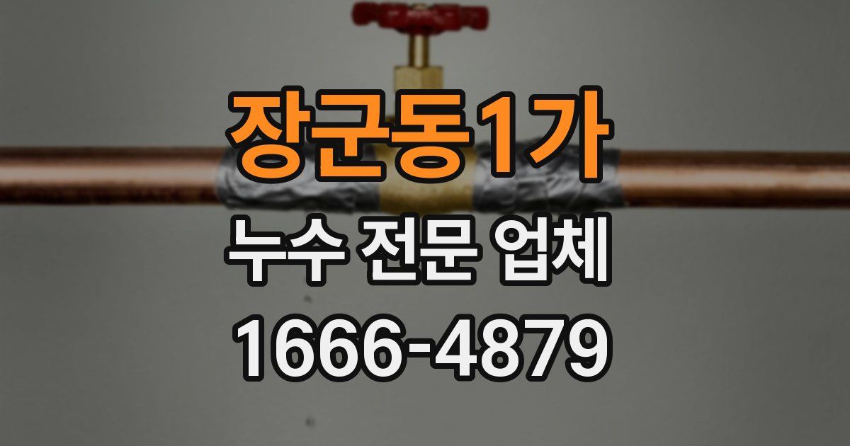 장군동1가 누수 전문 업체