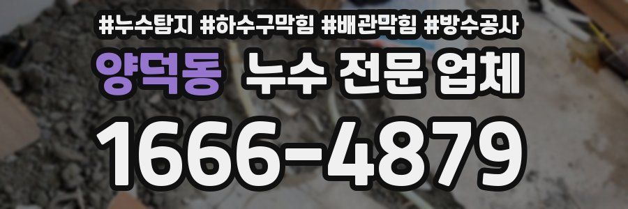 양덕동 누수 전문 업체