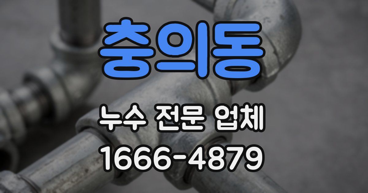 충의동 누수 전문 업체
