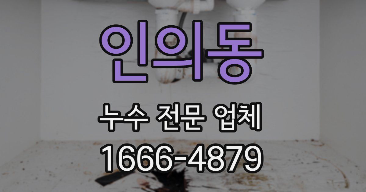 인의동 누수 전문 업체