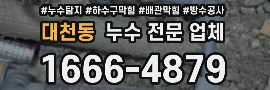 대천동 누수 전문 업체