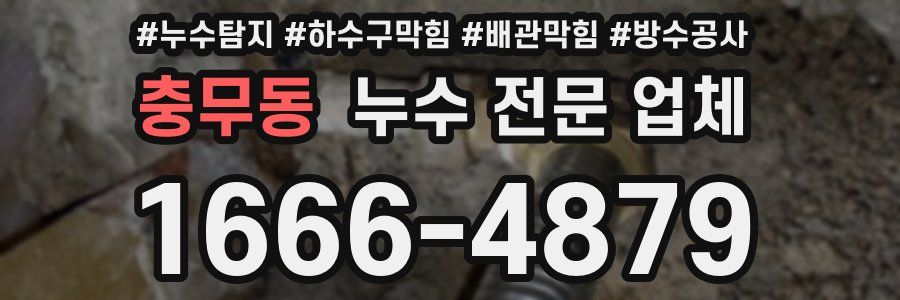 충무동 누수 전문 업체