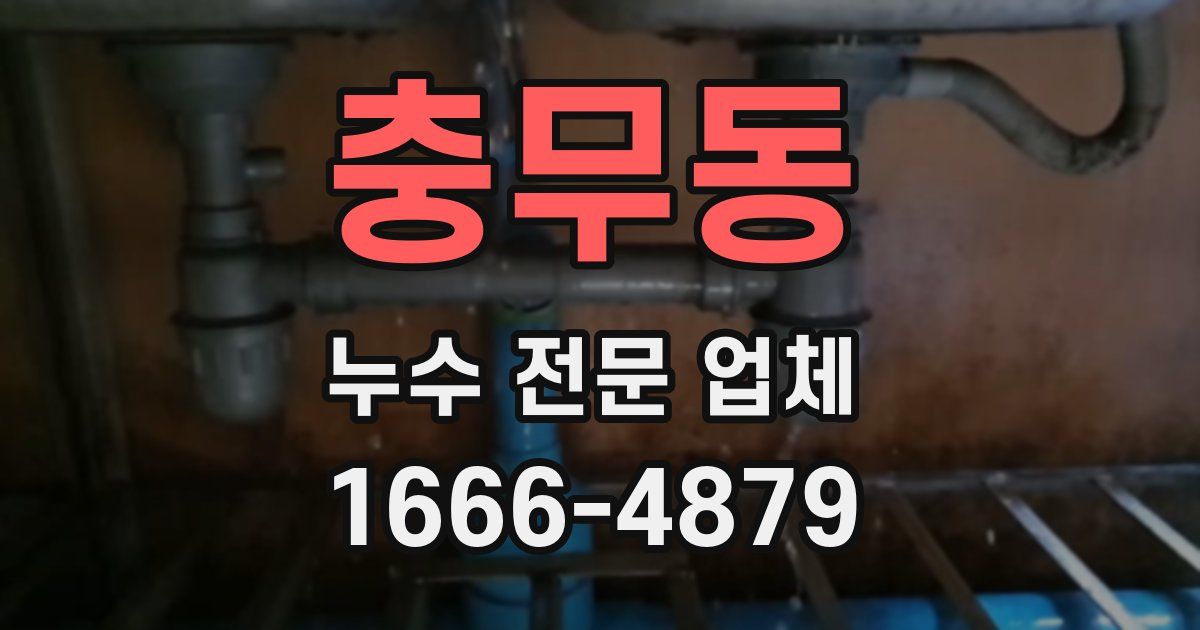 충무동 누수 전문 업체