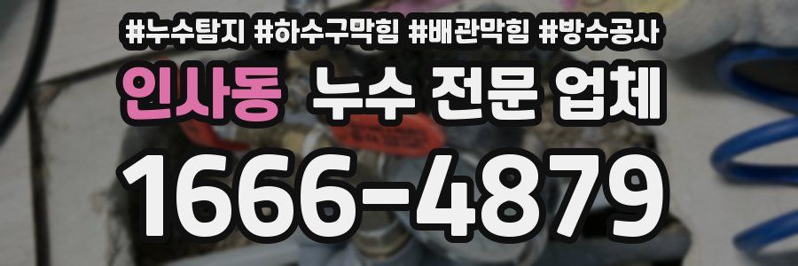 인사동 누수 전문 업체