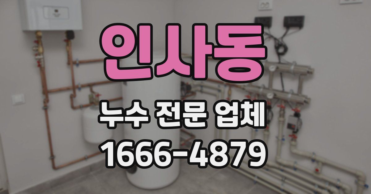 인사동 누수 전문 업체