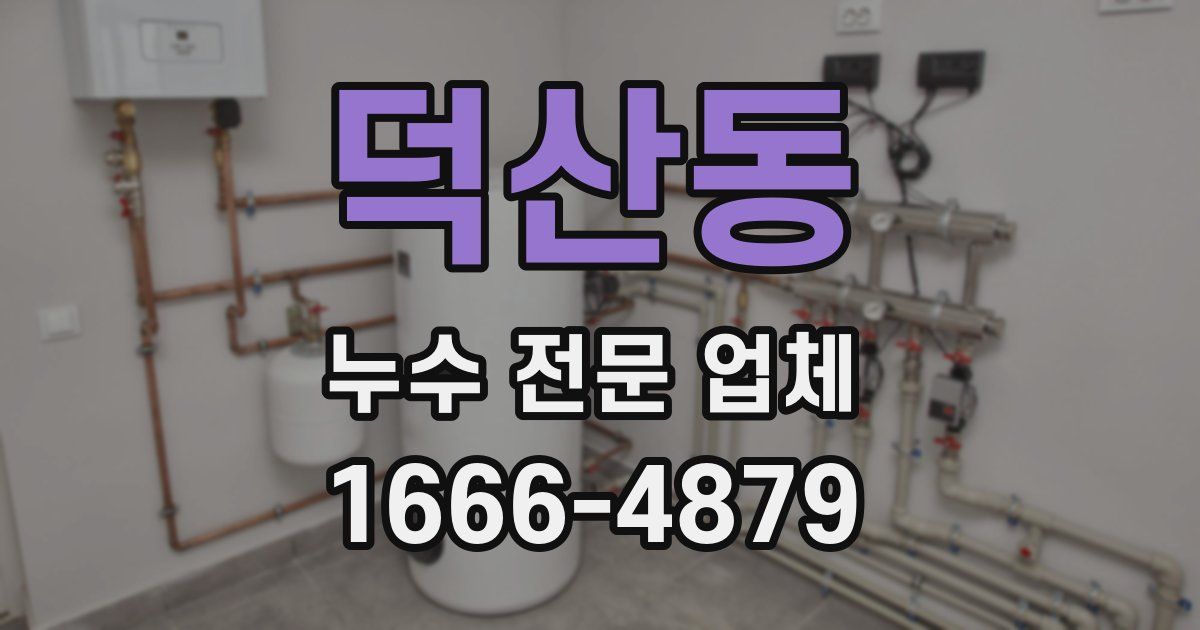 덕산동 누수 전문 업체