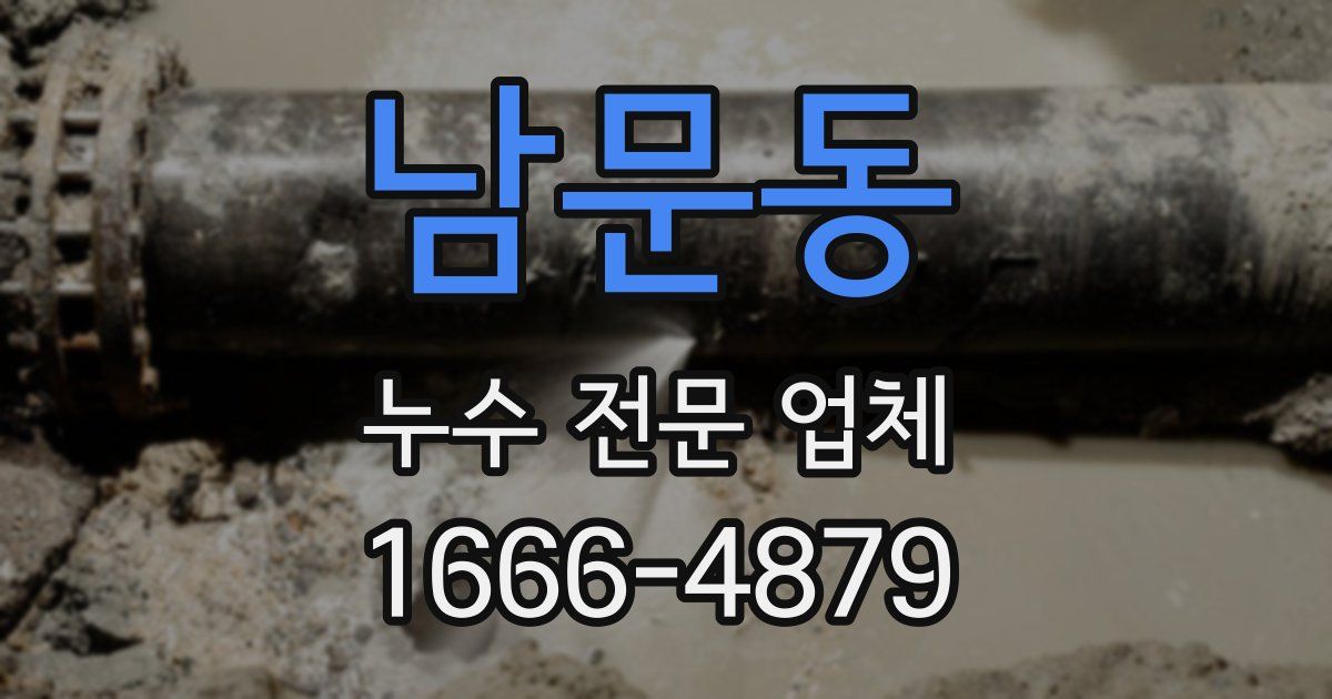 남문동 누수 전문 업체