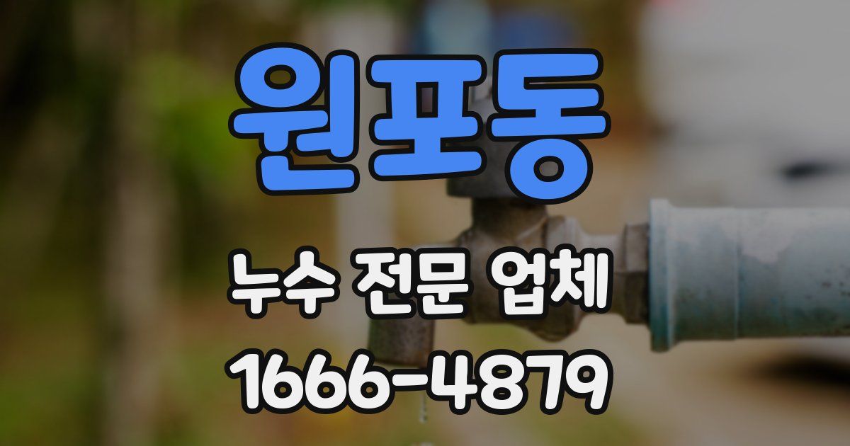 원포동 누수 전문 업체