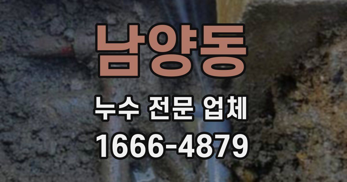 남양동 누수 전문 업체