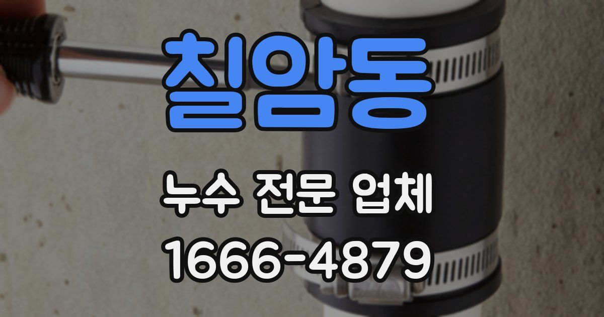 칠암동 누수 전문 업체