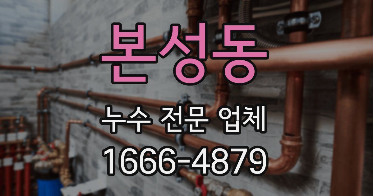 본성동 누수 전문 업체