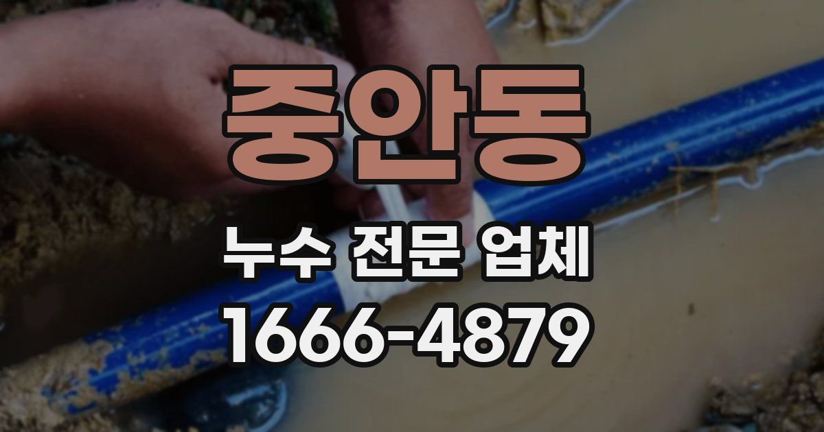 중안동 누수 전문 업체