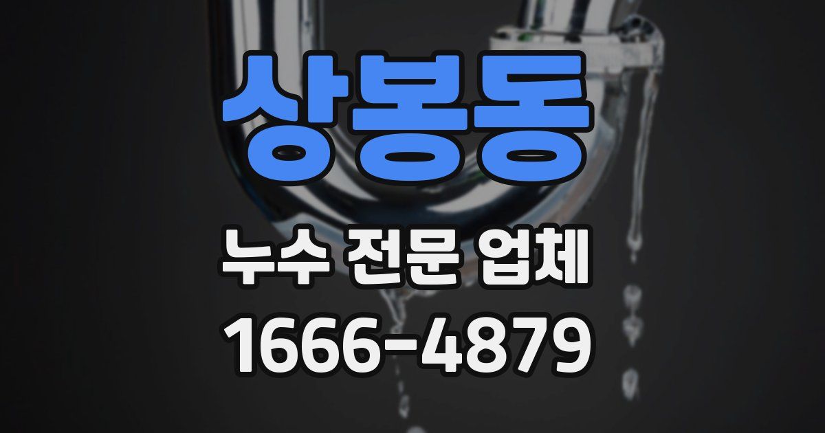 상봉동 누수 전문 업체