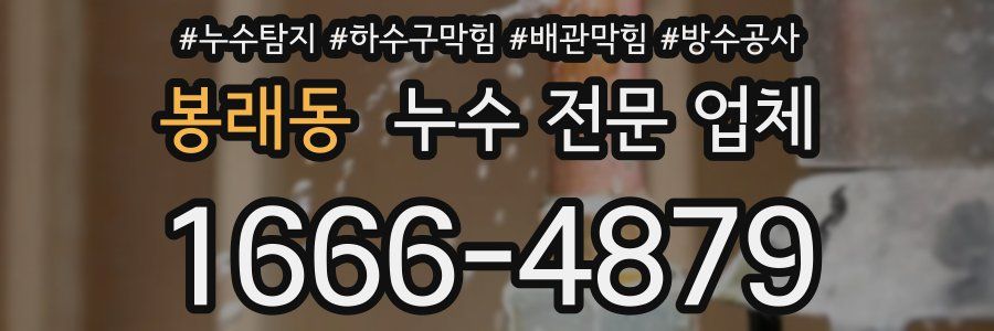 봉래동 누수 전문 업체