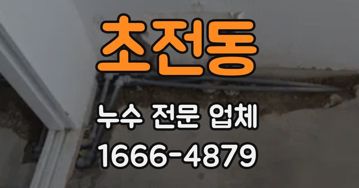 초전동 누수 전문 업체