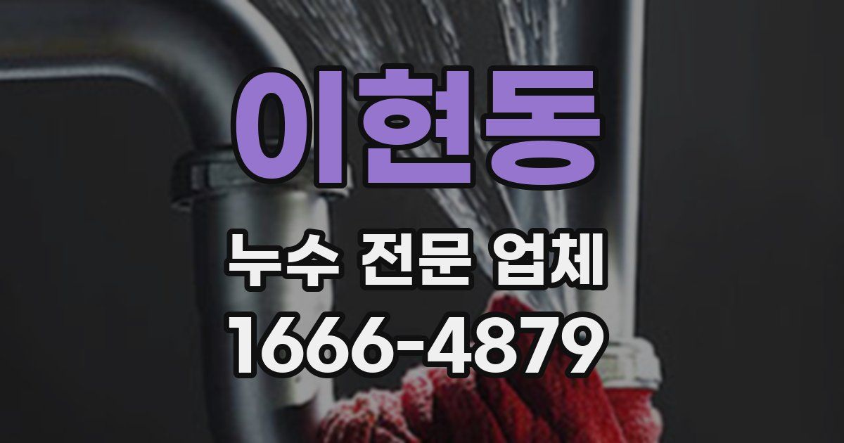 이현동 누수 전문 업체