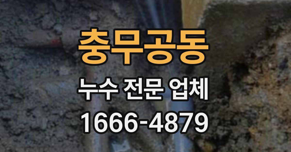 충무공동 누수 전문 업체