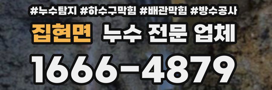 집현면 누수 전문 업체
