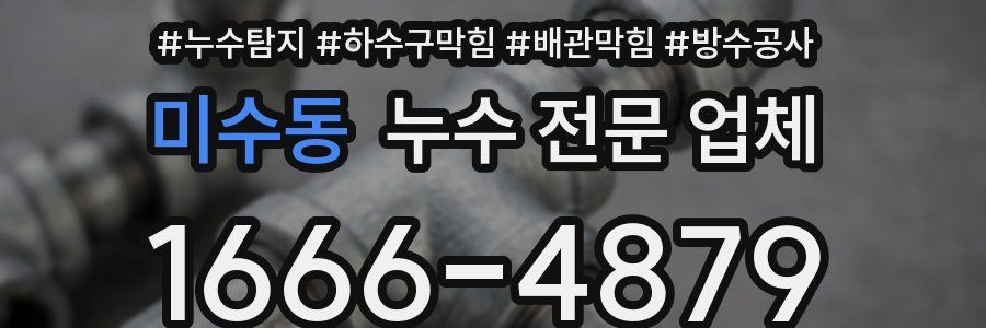 미수동 누수 전문 업체