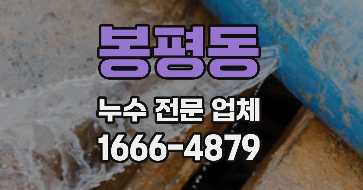 봉평동 누수 전문 업체