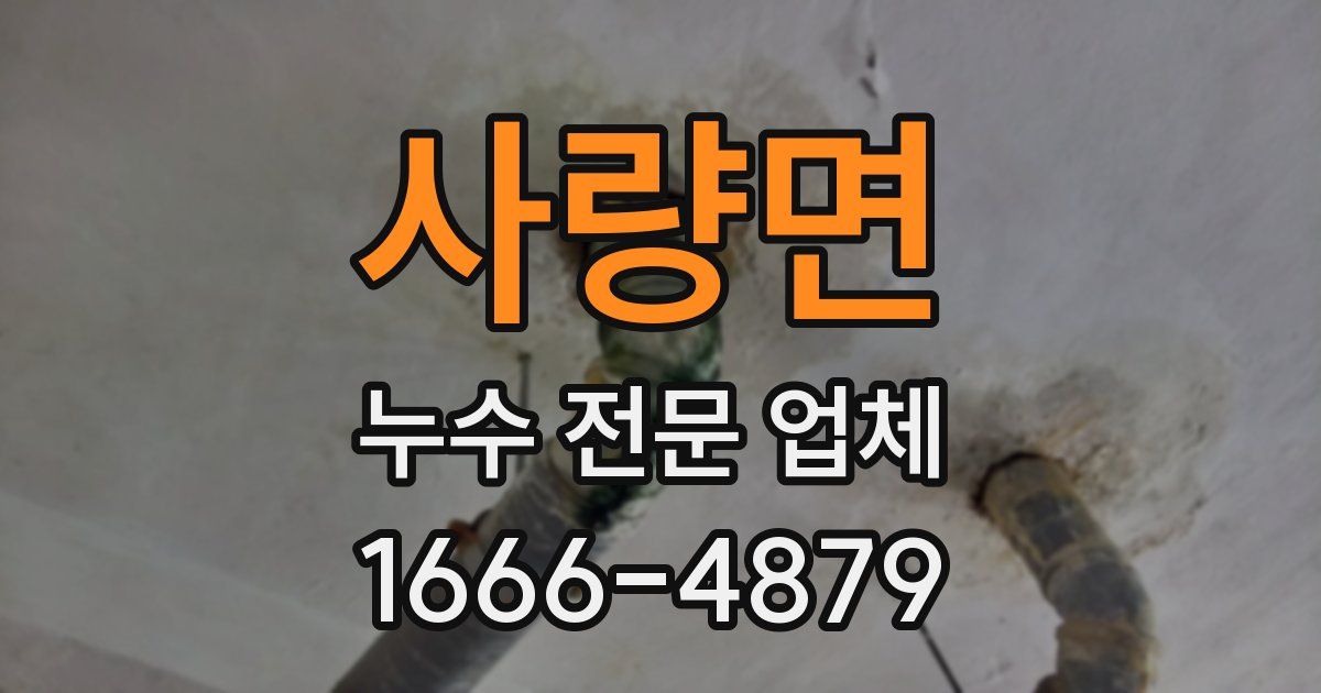 사량면 누수 전문 업체