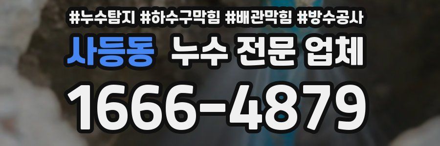 사등동 누수 전문 업체