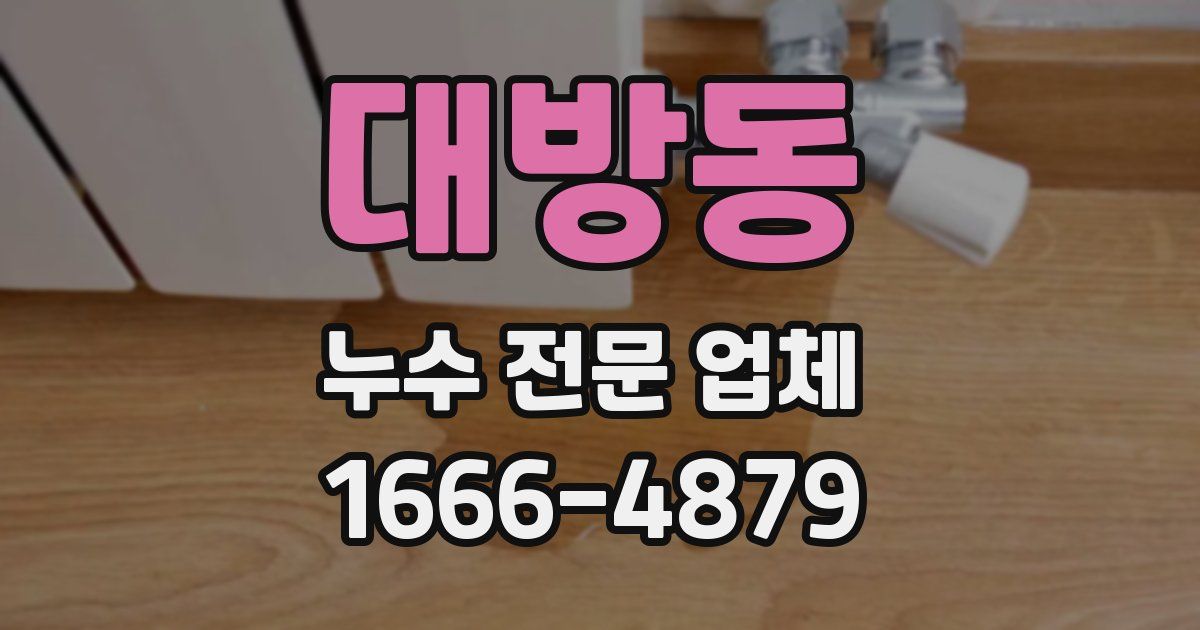 대방동 누수 전문 업체