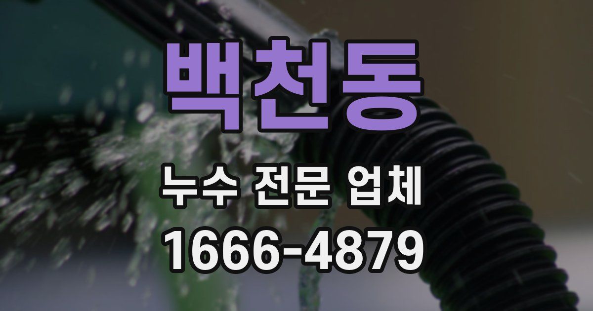 백천동 누수 전문 업체