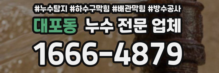 대포동 누수 전문 업체