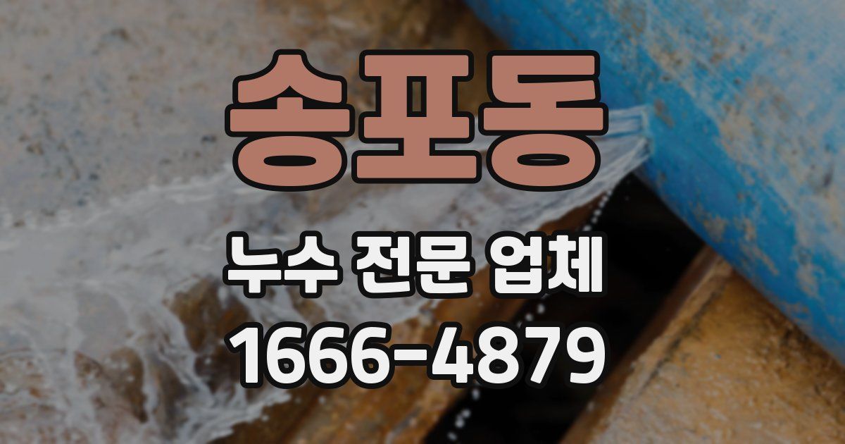 송포동 누수 전문 업체