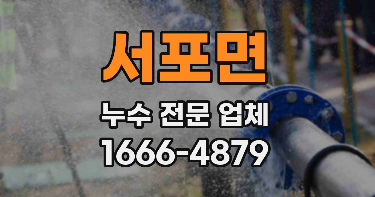 서포면 누수 전문 업체