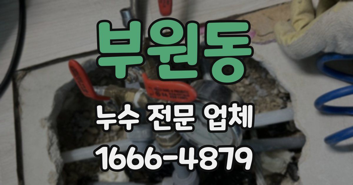 부원동 누수 전문 업체