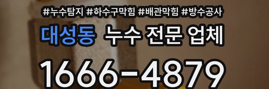 대성동 누수 전문 업체