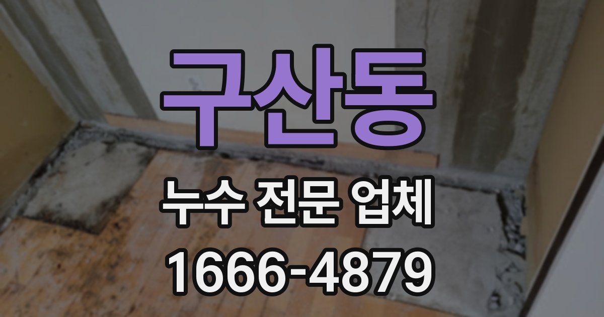구산동 누수 전문 업체