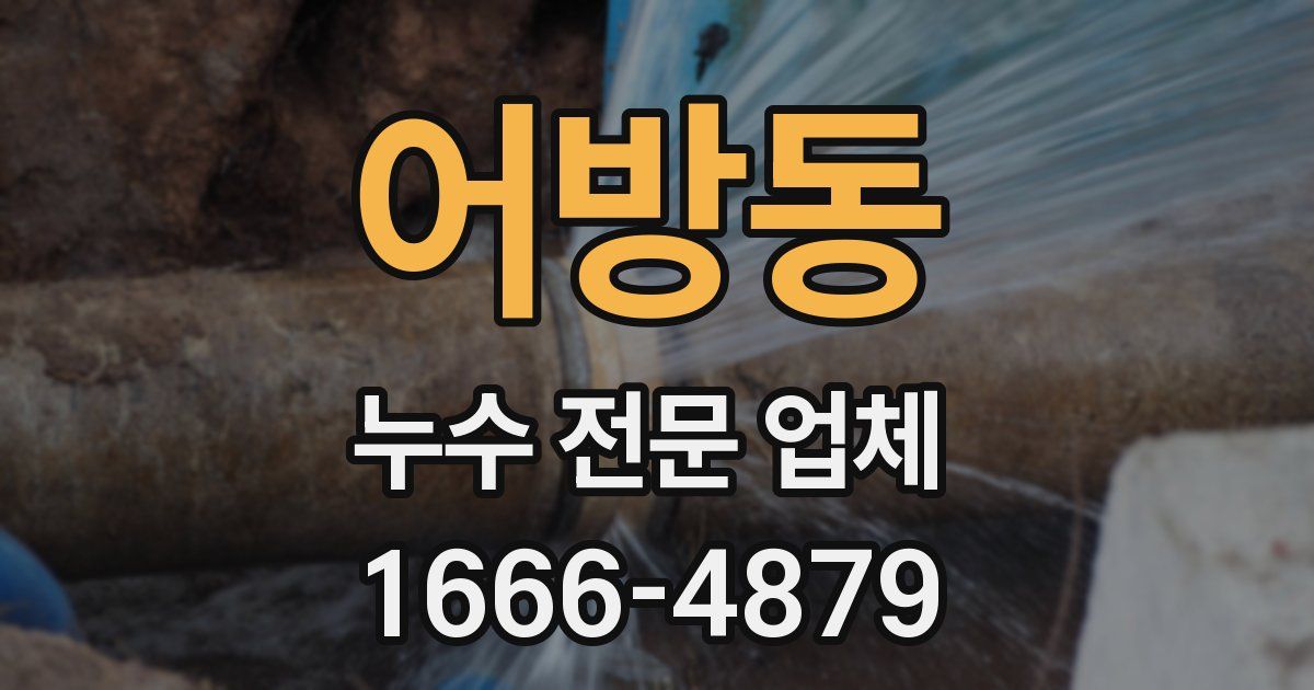 어방동 누수 전문 업체