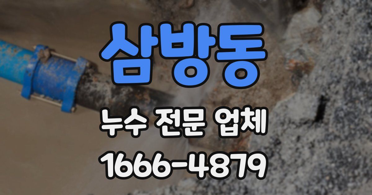 삼방동 누수 전문 업체