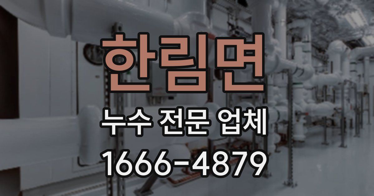 한림면 누수 전문 업체