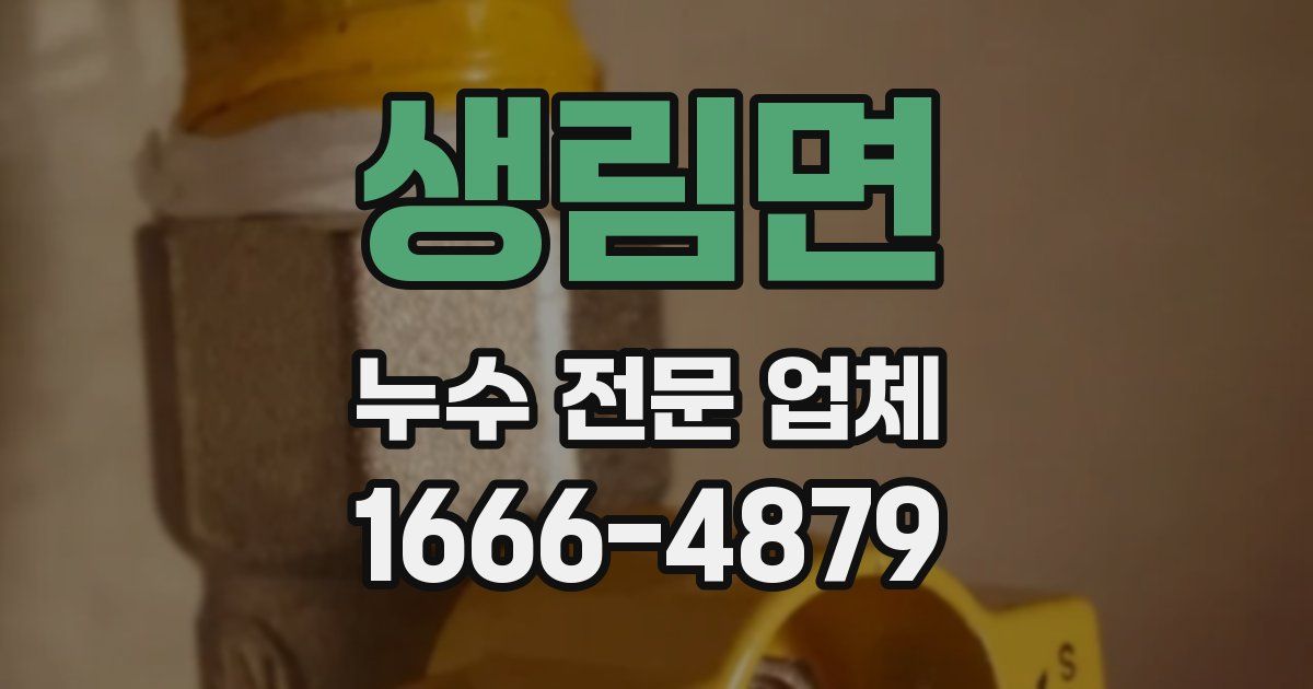 생림면 누수 전문 업체