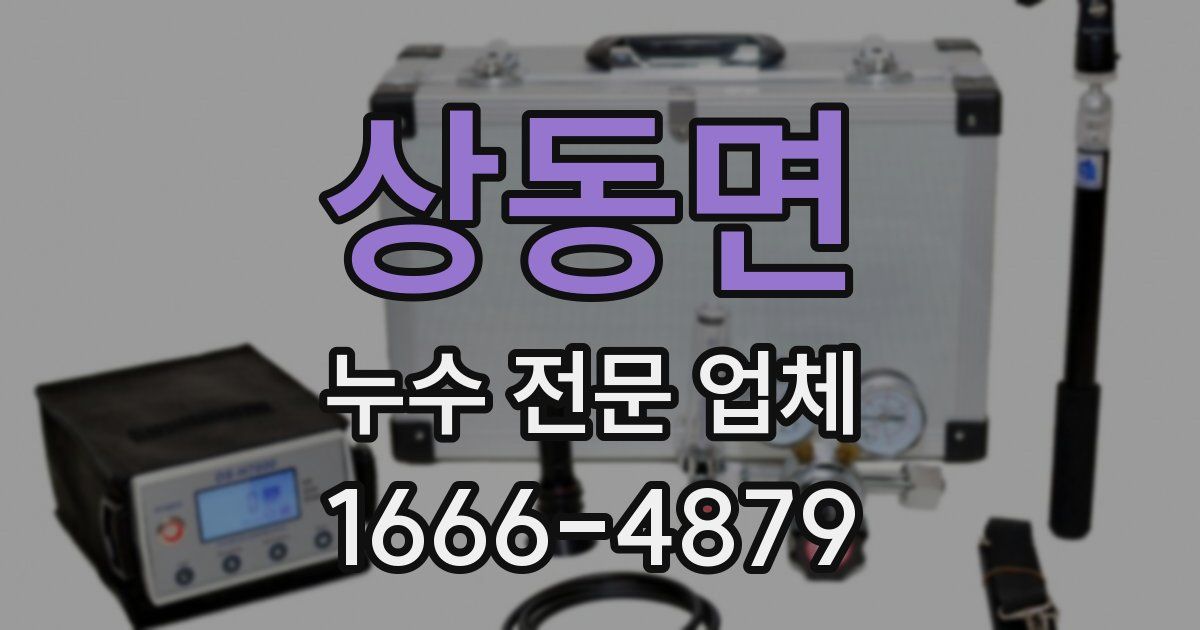 상동면 누수 전문 업체