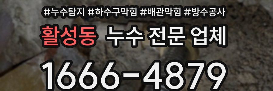 활성동 누수 전문 업체