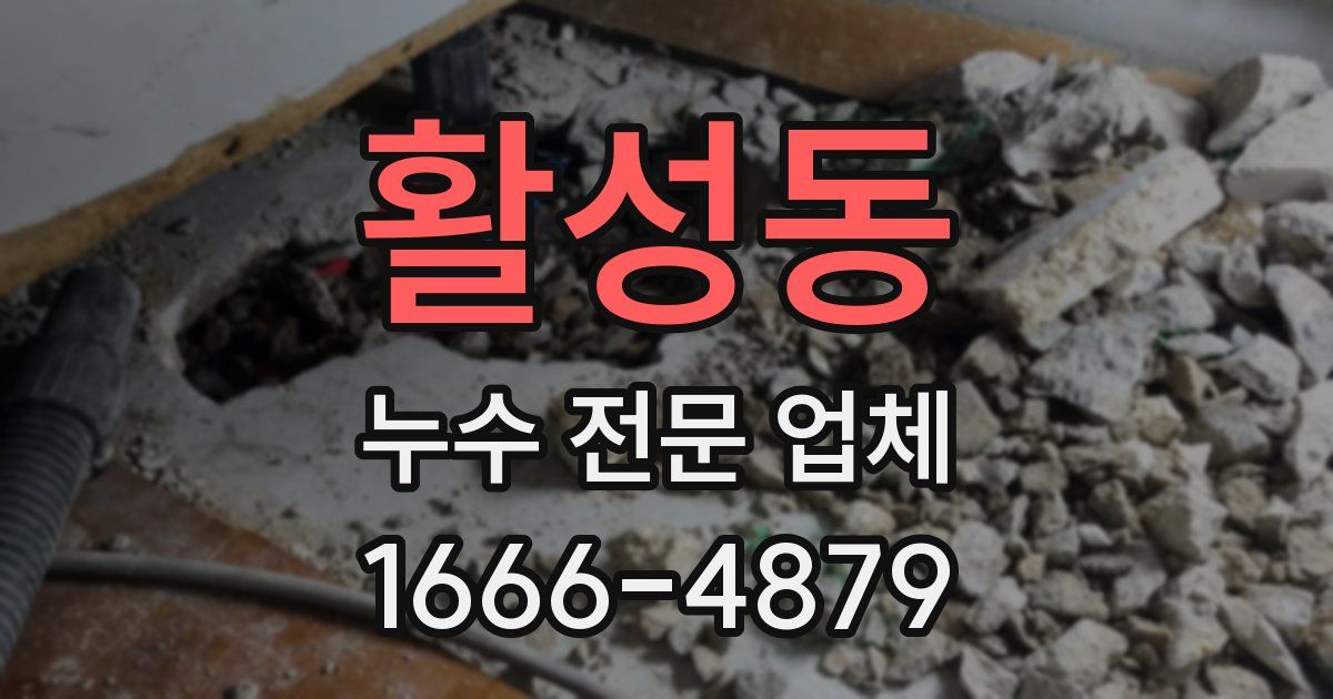 활성동 누수 전문 업체
