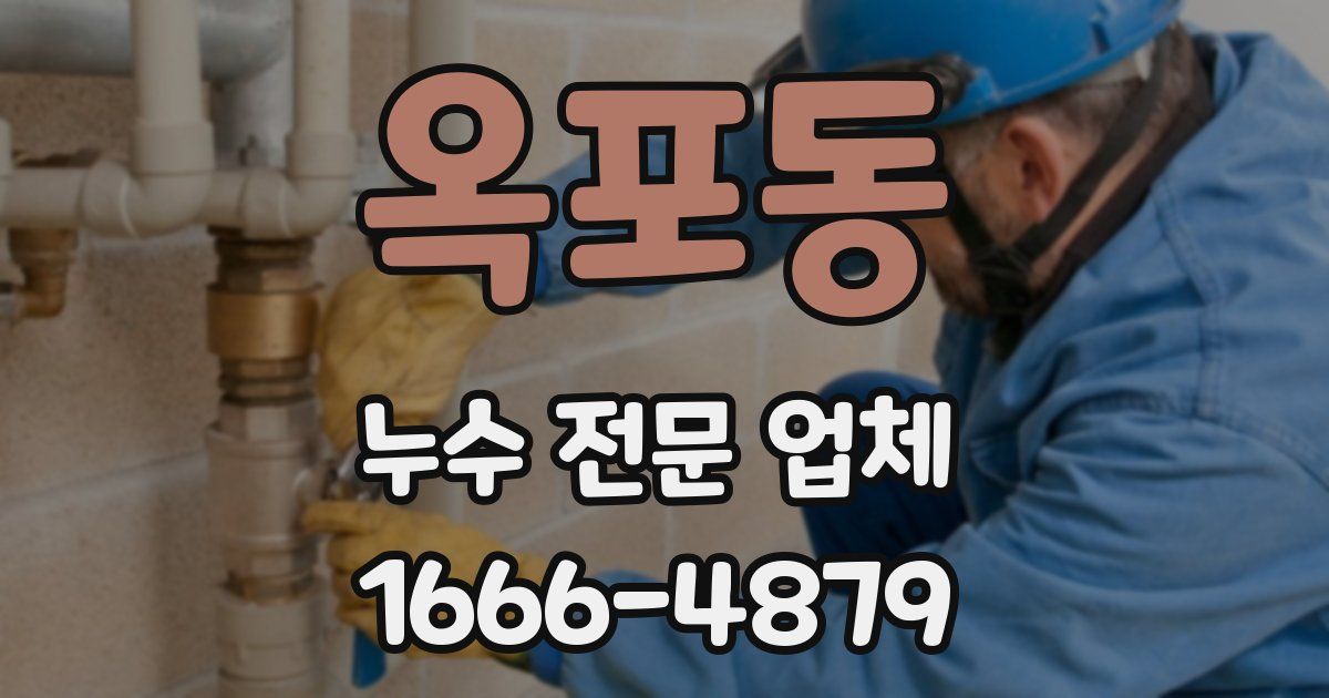 옥포동 누수 전문 업체