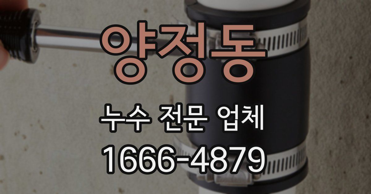 양정동 누수 전문 업체