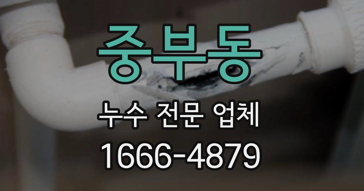 중부동 누수 전문 업체